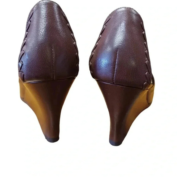 Chinese Laundry Brown Wedge Leather Heels Size 9.5 - Picture 5 of 11